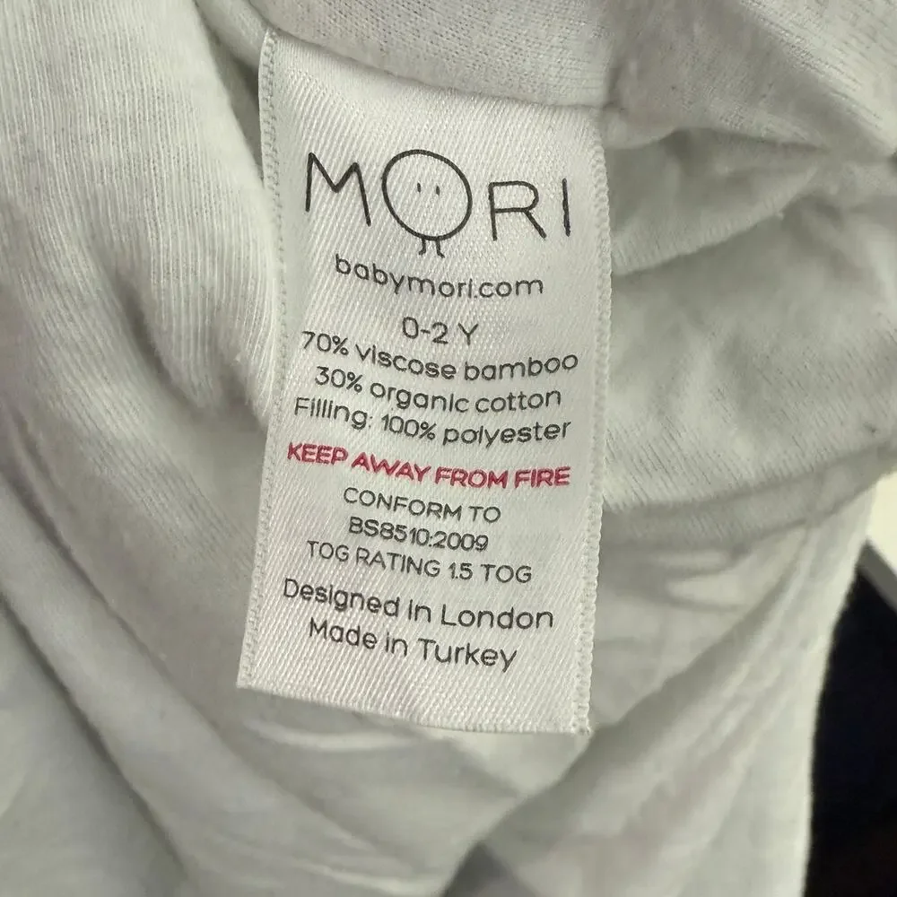 Baby Mori Clever Year Round Sleep Sack 1.5 TOG Grey White 0-2Y